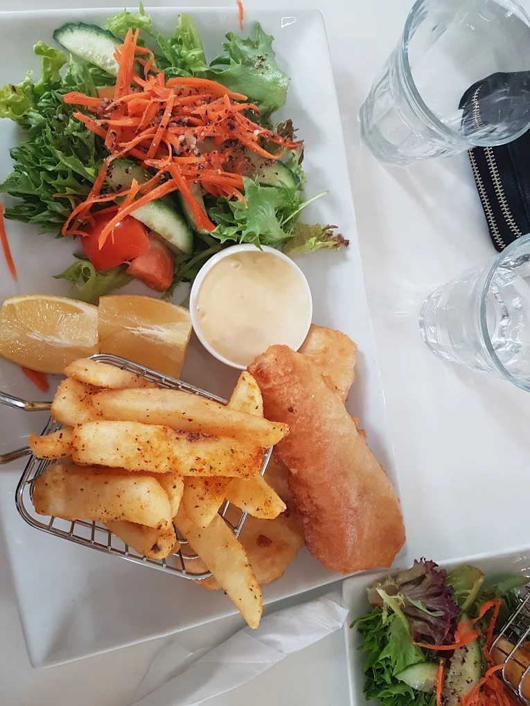 Plated lunch on a sunny table